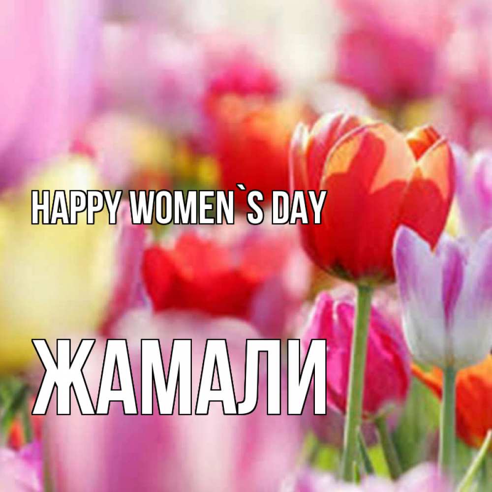 Greetings card с именем, ЖАМАЛИ happy women`s day на международный женский день 2 Greetings with text for free download 
